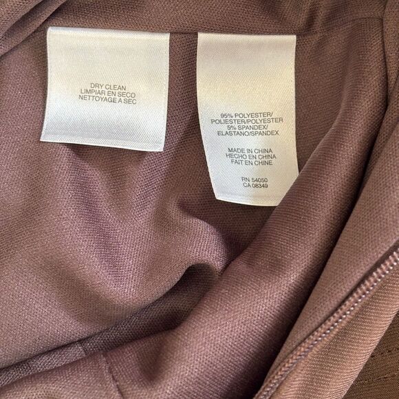 Anne Klein Brown Fit & Flare Dress with Belt | Cap Sleeve | Size 8 - Picture 12 of 13